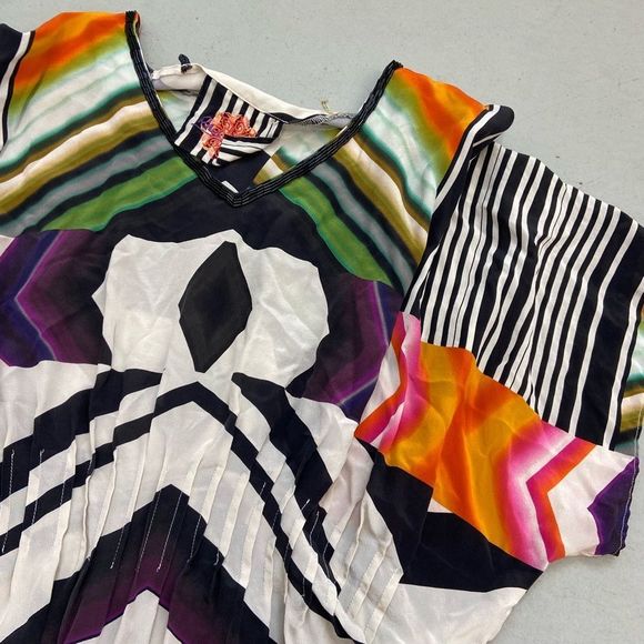 ROBERT GRAHAM GORGEOUS SILK TUNIC TOP SZ L VS - Picture 2 of 6